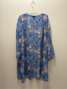 Relativity Blue Crane & Floral Tunic Top